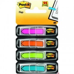 Zakładki indeksujące POST-IT (684-ARR4), PP, 12x43mm, strzałka, 4x24 kart., mix kolorów neonowy 3M-70071353612