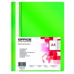 Skoroszyt OFFICE PRODUCTS, PP, A4, miękki, 100/170mikr., zielony