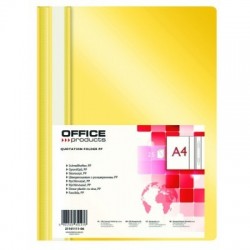 Skoroszyt OFFICE PRODUCTS, PP, A4, miękki, 100/170mikr., żółty