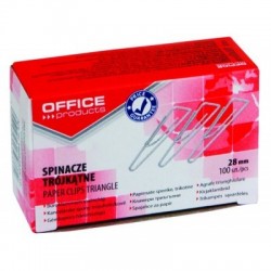 Spinacze trójkątne OFFICE PRODUCTS, 28mm, 100szt., srebrne