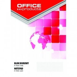 Blok biurowy OFFICE PRODUCTS, A4, w kratkę, 50 kart., 70gsm