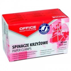 Spinacze krzyżowe OFFICE PRODUCTS, 41mm, 50szt., srebrne