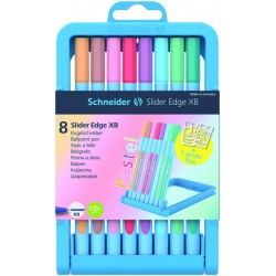 Zestaw długopisów w etui SCHNEIDER Slider Edge Pastel, XB, 8 szt., mix kolorów