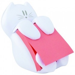 Podajnik do bloczków samoprzylepnych POST-IT® Kotek (CAT-330), biały, w zestawie 1 bloczek Super Sticky Z-Notes