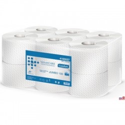 Papier toaletowy celuloza, 2 warstwy, biały, 100m - 800 listków (12szt) VELVET PROFESSIONAL JUMBO 4100537