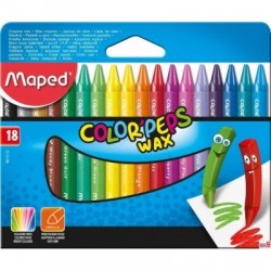 Kredki COLORPEPS świecowe 18 kolorów 861012 MAPED