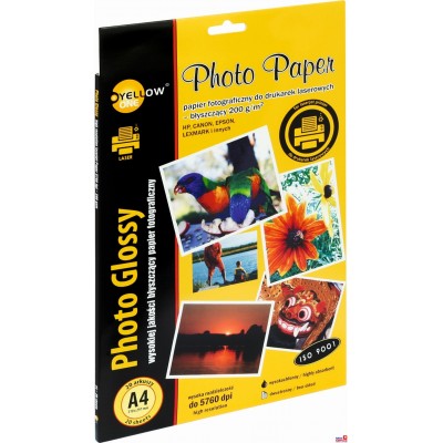 Papier fotograficzny laser błyszczący, 200 g/m, A4 20 arkuszy YELLOW ONE 150-1378