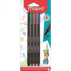 Cienkopis GRAPH PEPS kolory  basic 4 szt Maped 749144