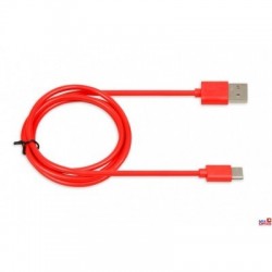 Kabel do transferu danych i zasilania USB 2w1 TYP C czerwony 1m (2A) Ibox IKUMTCR