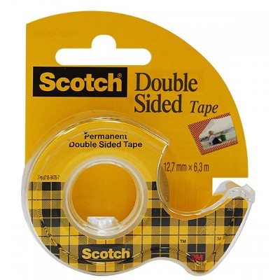 Taśma biurowa, dwustronna SCOTCH® (136D), z dyspenserem, 12mm, 6, 3m