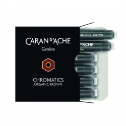 Naboje CARAN D"ACHE Chromatics Organic Brown, 6szt., brązowe