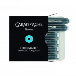 Naboje CARAN D"ACHE Chromatics Hypnotic Turquoise, 6szt., turkusowe