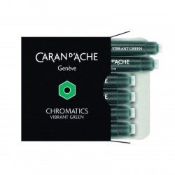 Naboje CARAN D"ACHE Chromatics Vibrant Green, 6szt., ciemonozielone