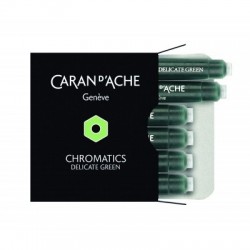 Naboje CARAN D"ACHE Chromatics Delicate Green, 6szt., jasnozielone