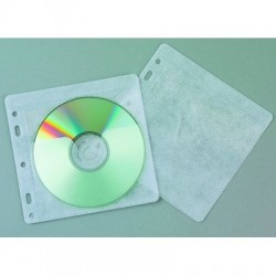 Koperty na 2 płyty CD/DVD Q-CONNECT, do wpinania, 40szt., białe