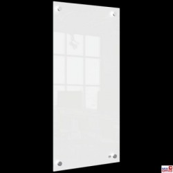 Mała podłużna szklana tablica suchościeralna Nobo Home 300x600mm, biała 1915603